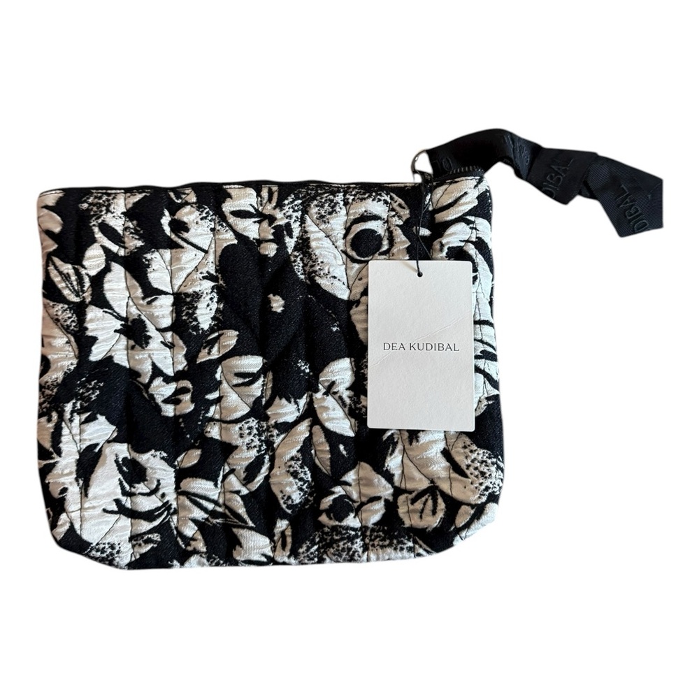 Dea Kudibal CORADEA Quilted Pouch clutch Bag Black Blossom Floral –‎ One Size